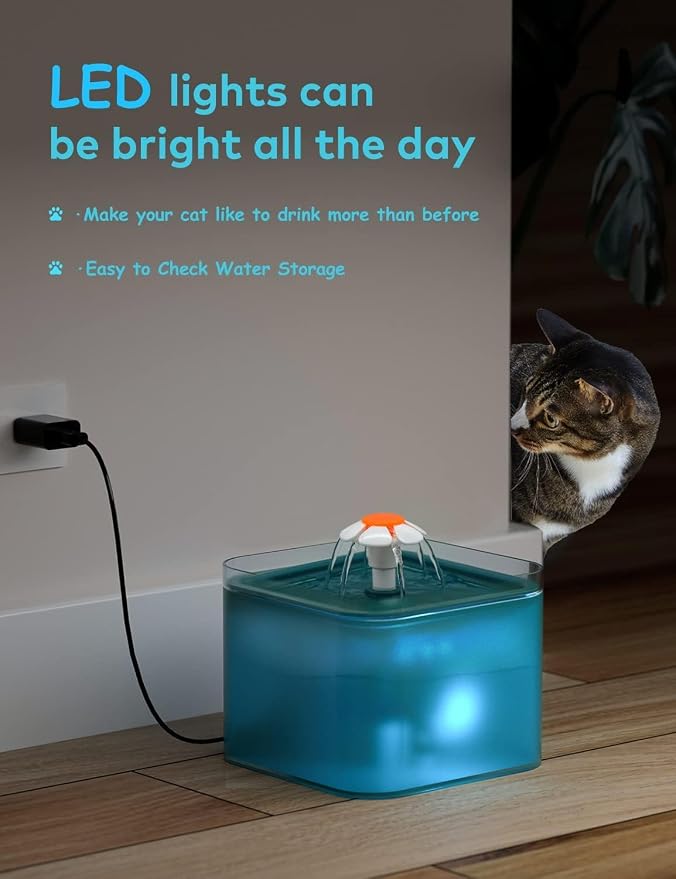 Cat Water Fountain for Cats Indoor: 67oz/2L Cat Fountain - Image 7