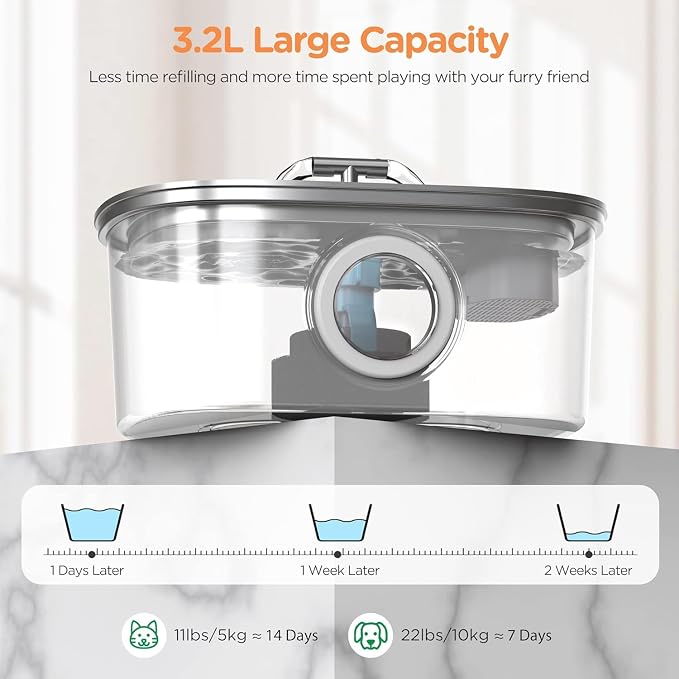 Cat Water Fountain Stainless Steel: 108oz/3.2L Automatic Pet Water Fountain - Image 6
