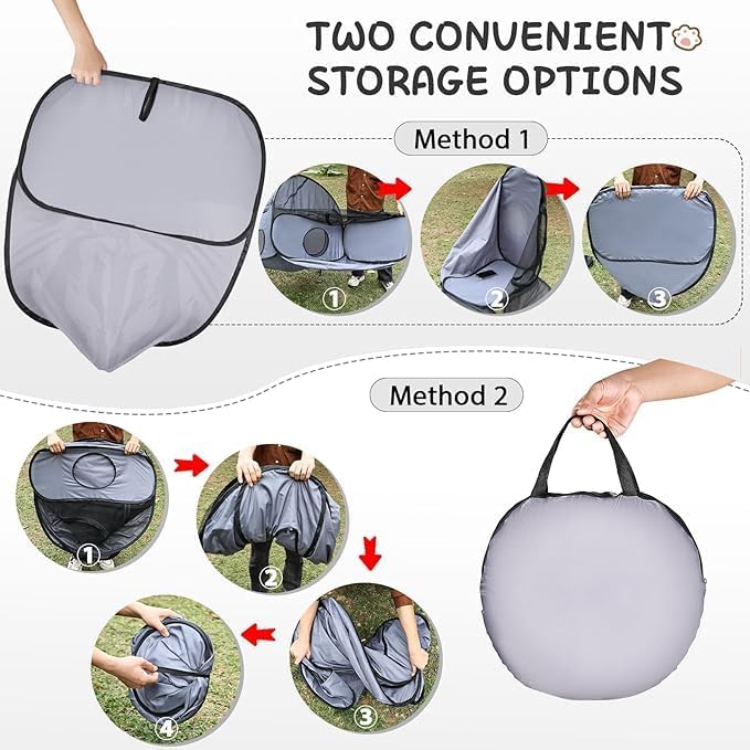 Dog Playpen with Surround Tunnel, Outdoor/Indoor Cat Playpen with Breathable - Image 6