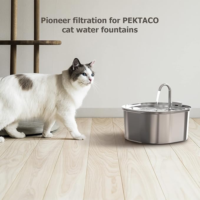 PEKTACO Cat Water Fountain Replacement Filters & Pre-Filter Sponges - Image 8