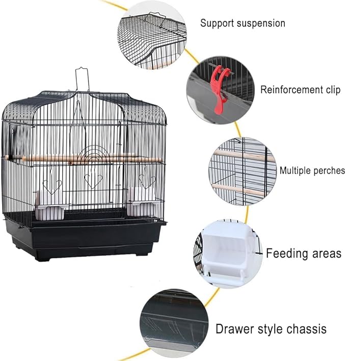 Travel Bird Cage 20.5x18.1x14.2 Inch, Portable Bird Carrier - Image 9