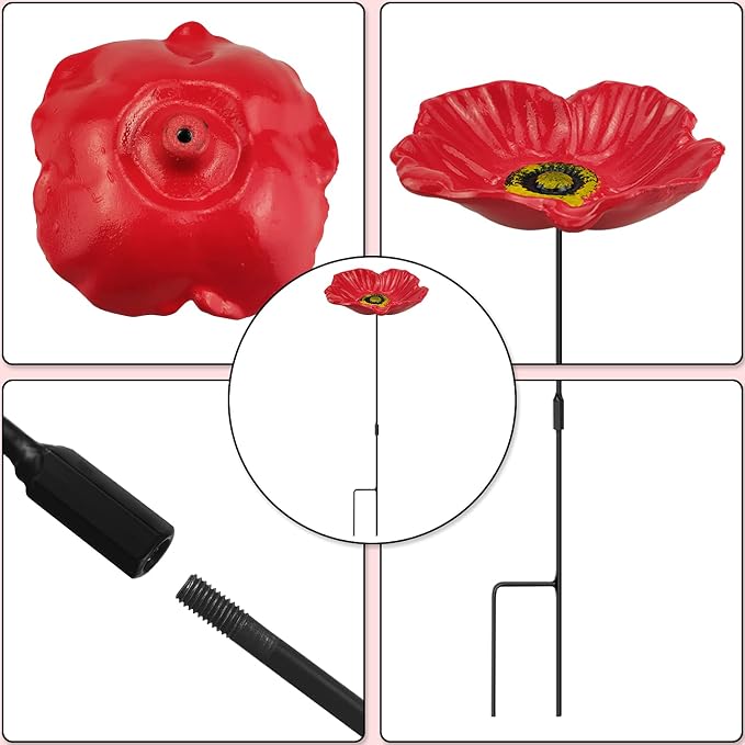MIXXIDEA Redflower Bird Feeder Baths - Image 7