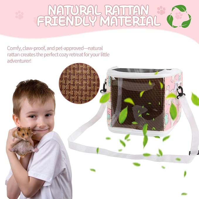 Guinea Pig Carrier Bag with Water Bottle,Travel Portable Small Animal Carrier - Image 7
