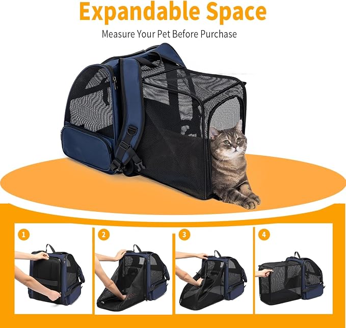 Cat Backpack,Expandable Cat Carrier Backpack, Dog Backpack Carrier and Pet - Image 9