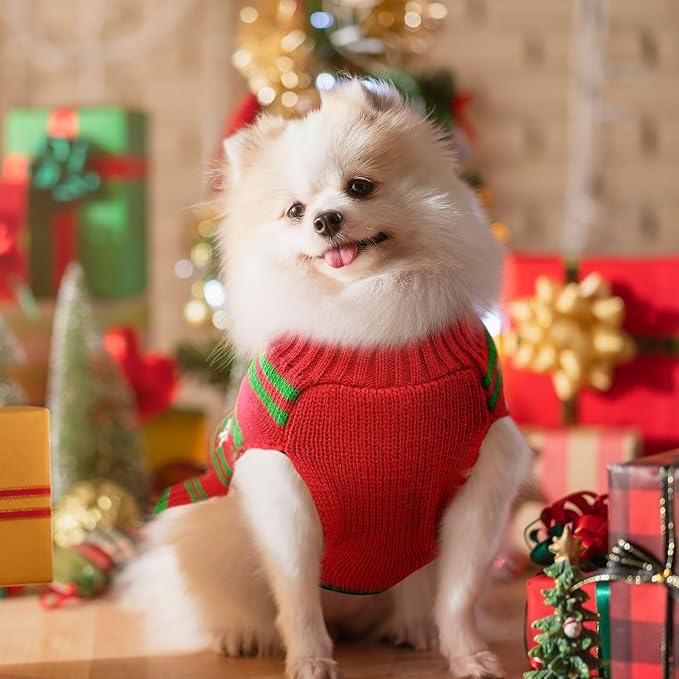 Dog Christmas Sweater Cute Snowman Puppy Cat Costume Boy Girls Xmas Holiday Pet - Image 8