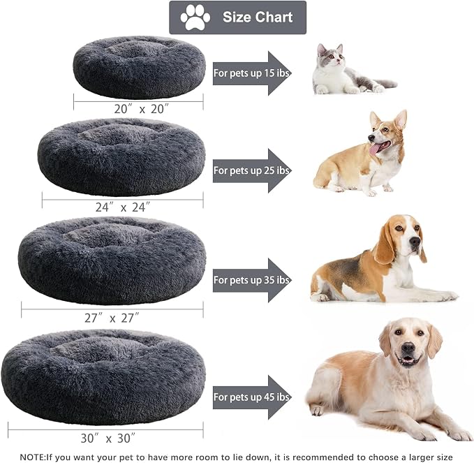 WNPETHOME Calming Dog Beds for Large Dogs, Anti-Anxiety Donut Large pet Bed - Image 6