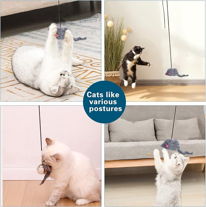 Kalimdor Interactive Cat Feather Toys, Retractable Teaser Toy ,Hanging - Image 7