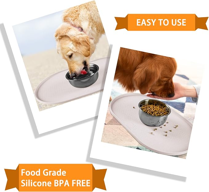 100% Waterproof 1.0" Raised Edge BPA Free Silicone Dog Food Mat, Pet Cat - Image 7