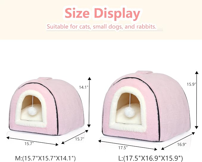 Cat Bed for Indoor Cats,Foldable cat cave,Anti-Slip & Water-Resistant - Image 7