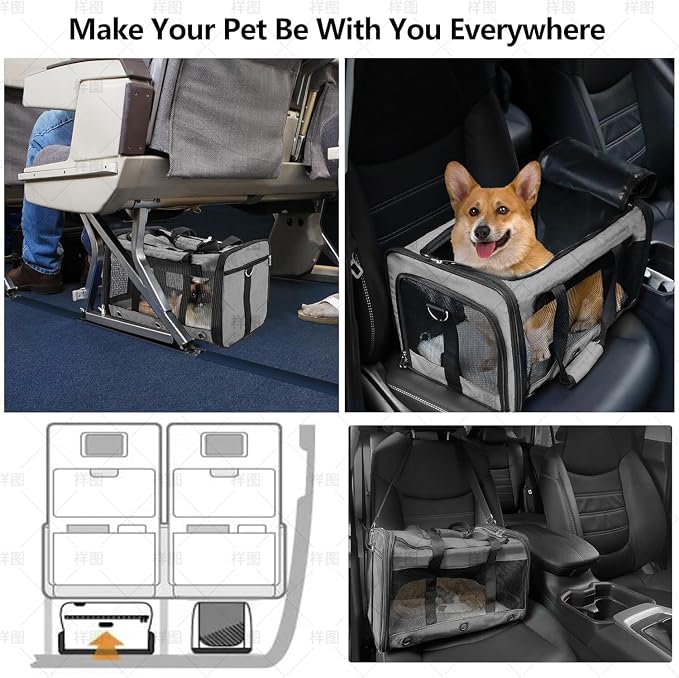 Soft Sided Cat/Dog Carrier,Collapsible Mesh Pets Travel Carriers - Image 7