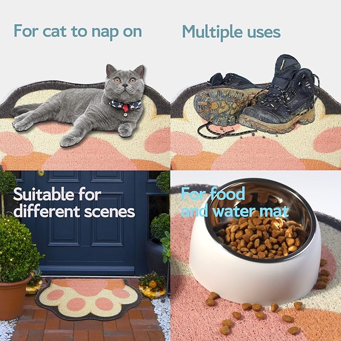 Cute Cat Litter Mat 24”x19”, Litter Box Mat, Litter Trapping Mat, Soft on Kitty - Image 6