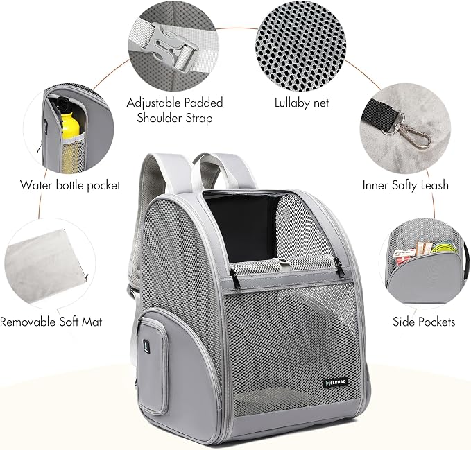 Pet Backpack Carrier ,Large Cat Carrier Backpack Up to 20 Lbs - Image 9