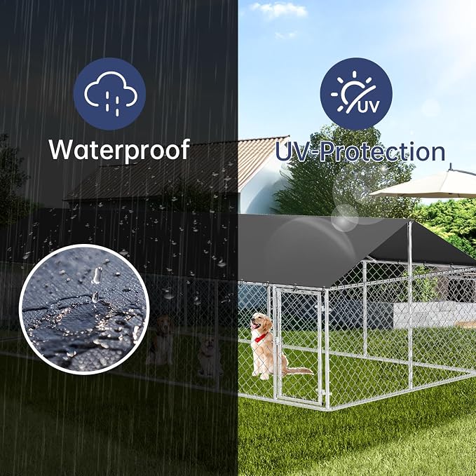 Petonly Outdoor Dog Enclosure Heavy Duty Dog Kennel House Mesh Dog Big Cage Pet - Image 7