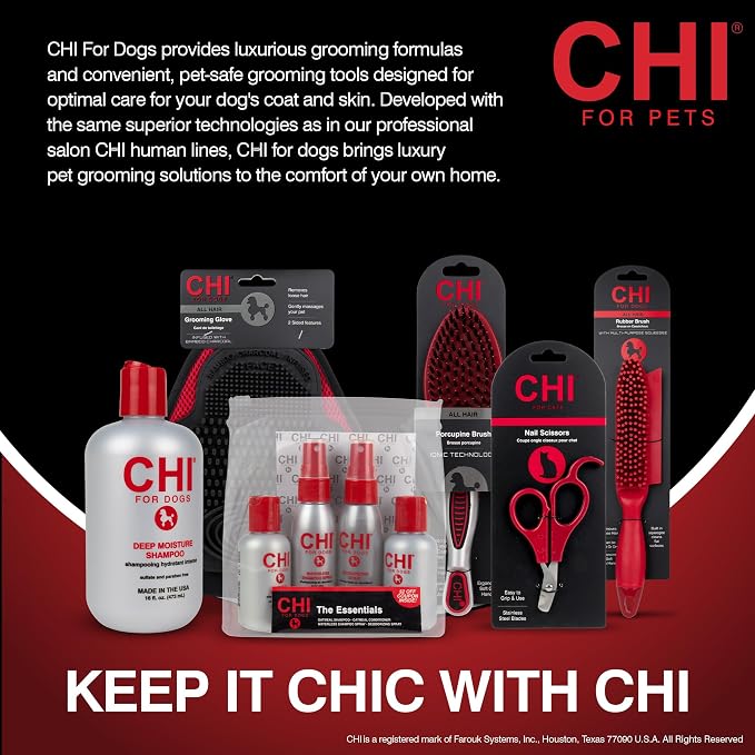 CHI for Dogs Rubber Fur Accumulator Brush, Dog Grooming Tool for Removing Loose - Image 7