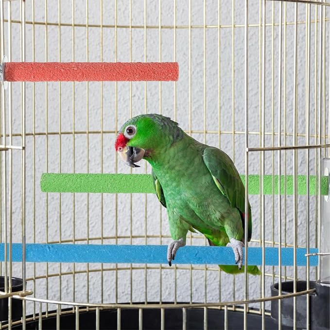 3 Pcs Wood Bird Cage Perch Parrot Perch Stand, Wood Perches Toy Platform Paw - Image 7