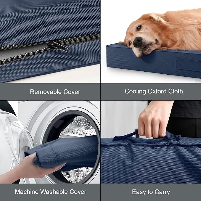 Outdoor Dog Bed for Small Dogs & Cats, Waterproof Dog Crate Mat Orthopedic Egg - Image 6