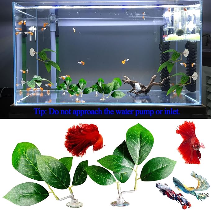 Fish Leaf Pad Fish Tank Accessories Aquarium Décor Simulating 2 pcs Adjustable - Image 7
