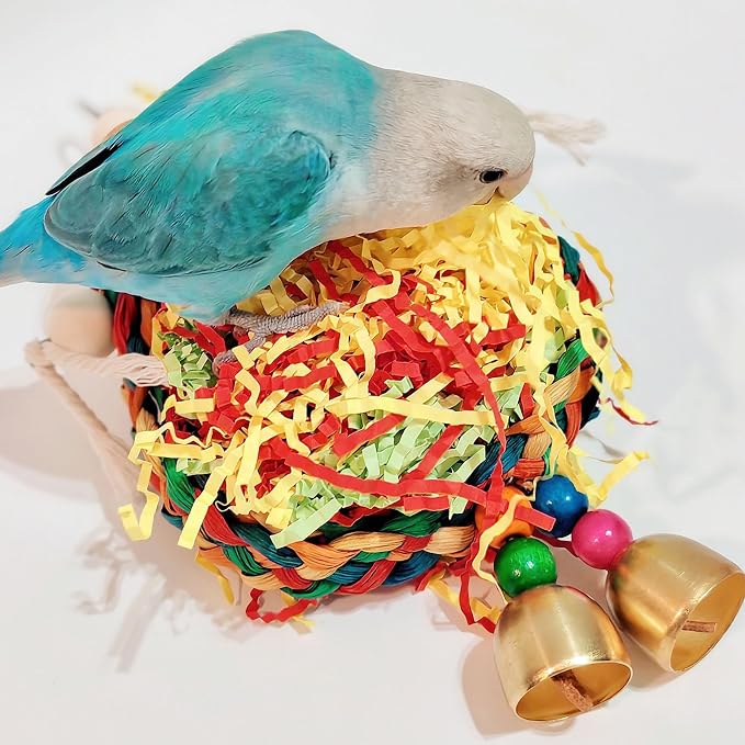 Parakeet Toys, Natural Sola Balls and Shredding Hanging Chewing Toy, Bird Toys - Image 11