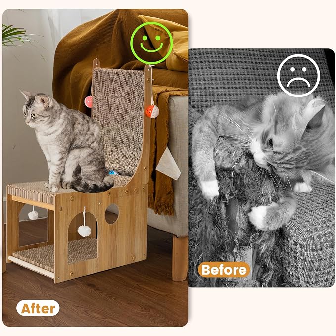 Cat Scratcher, Double Layer Cat Scratching Board, L Shaped Vertical Cat - Image 7