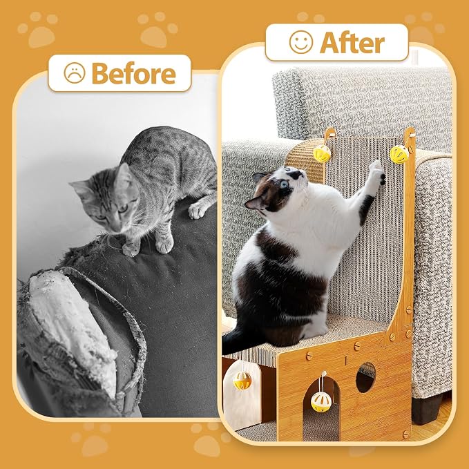 Cat Scratcher, Cat Scratching Board, L Shaped Vertical Cat Scratcher - Image 7