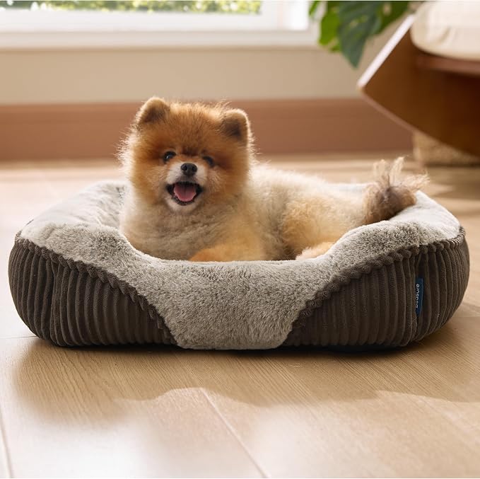 Bedsure Washable Dog Bed Small Dog&Cat- Rectangle Fluffy Plush Kitten Puppy Bed - Image 8