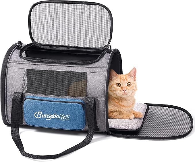 BurgeonNest Cat Carrier, Airline Approved Dog Carrier, Soft Sided Cat Pet - Image 8