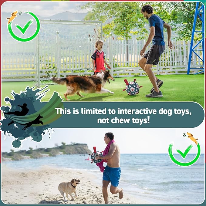 QDAN Dog Toys Soccer Ball with Straps:Durable Balls - Image 6