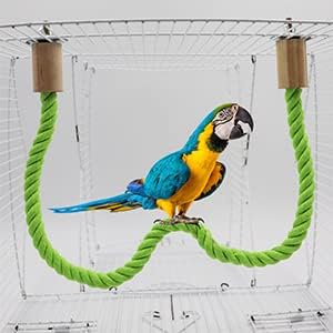 2 Pack Bird Hemp Rope Perch Swing, Bird Cage Stand Pole Accessories, Paw - Image 4