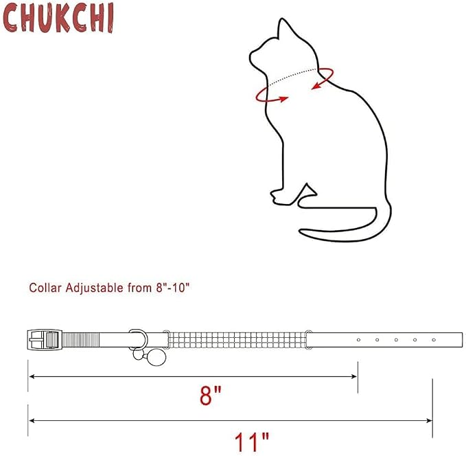 CHUKCHI Soft Velvet Safe Cat Adjustable Collar Bling Diamante - Image 4