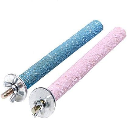 2 Pcs Multi-Color Random Bird Perch Stand Toy Wood Parrot Perch Stand Grinding by Unknown