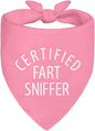 Certified Fart Sniffer Pink Dog Bandana, Funny Pet Bandana Adjustable Scarf by ZBBFSCSB