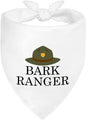 Bark Ranger White Dog Bandana, Funny Puppy Scarf Photo Prop by ZBBFSCSB