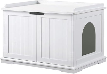 unipaws Cat Litter Box Enclosure Furniture, Cat Washroom, Hidden Litter Box by unipaws