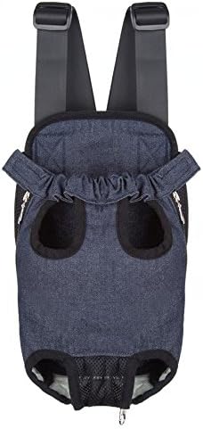 Pet Dog Puppy Cat Carrier Five Holes Backpack Double Shoulder Straps Denim - Image 2
