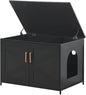 unipaws Black Top Opening Cat Litter Box Enclosure, Flip Top XL Extra Large Cat by unipaws