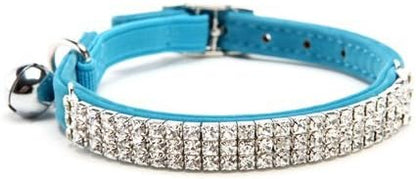 CHUKCHI Soft Velvet Safe Cat Adjustable Collar Bling Diamante - Image 2