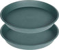 2 Pack of 8 inch Plant Saucer Clear, Heavy Duty Plastic Plant Water Tray 8 inch by Bleuhome