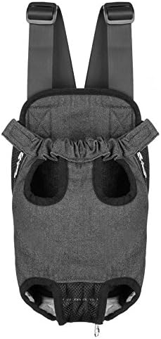 Pet Dog Puppy Cat Carrier Five Holes Backpack Double Shoulder Straps Denim by MOJUN