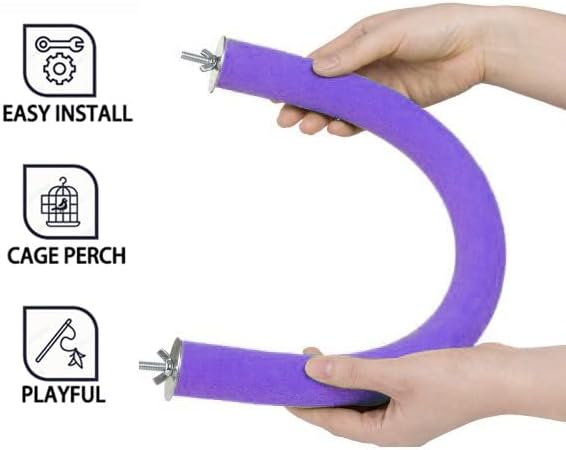 2Pcs 6.1Inch Purple U Shape Rough-surfaced Sands Stick Bird Perches Bird Cage - Image 4
