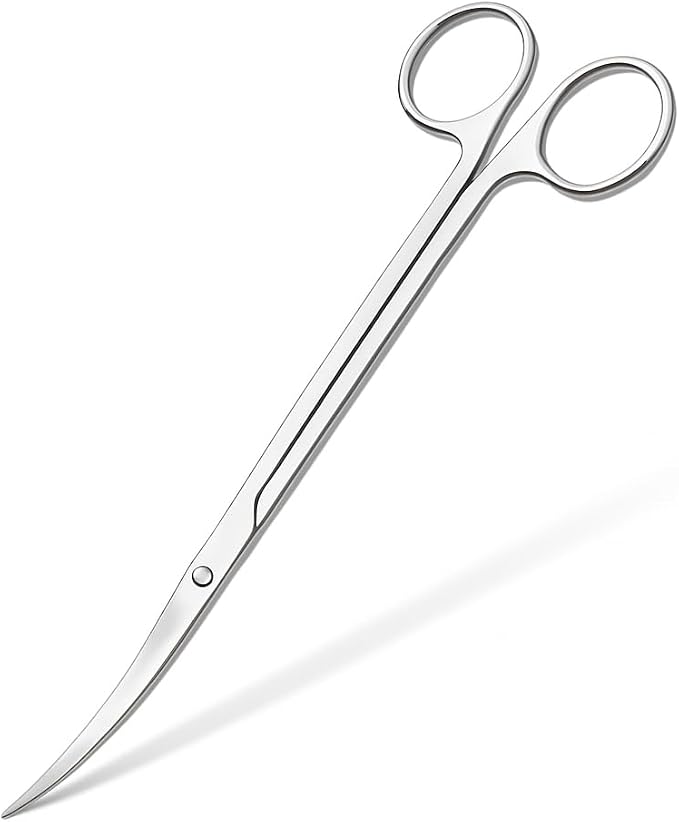 Mandala Crafts 12 Inches Silver Stainless Steel Curved Aquarium Scissors by MandalaCrafts