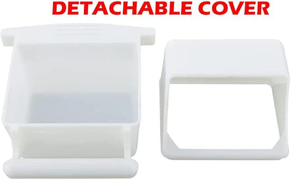 Lot of 4 Bird Cage White Plastic Seed Water Feeder Cups - Image 3