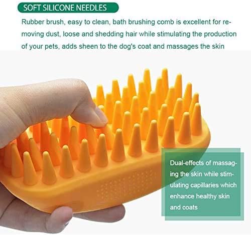 Pet Silicone Shampoo Brush for Long & Short Hair Medium Large Pets Dogs Cats - Image 5