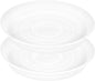 2 Pack of 8 inch Plant Saucer Clear, Heavy Duty Plastic Plant Water Tray 8 inch by Bleuhome