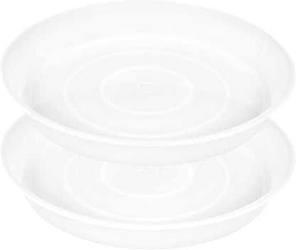 2 Pack of 17 inch Plant Saucer, 2.3" Depth Tray, Large Deep Garden Plastic by Bleuhome