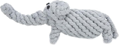 Pet Cotton Rope Biting Chewing Molar Toy, Cartoon Animal Shape & Pure Manual by ZAICOLER