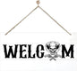 Welcome Sign for Front Door, Welcome Decor Wooden Hanging Sign for Wall Decor by corner+wind