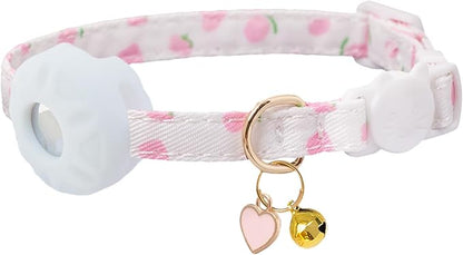 Breakaway Cat Collar with Airtag Holder, Kitten Collar with Apple Air Tag by Bencacawinstyle