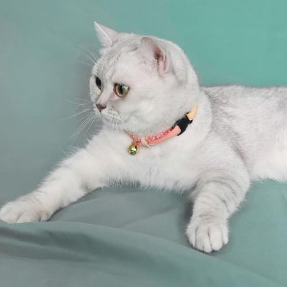 PetSoKoo Cat Collar with Kitty Face Bell. Cute Japan Chirimen Kitten Collar. - Image 5
