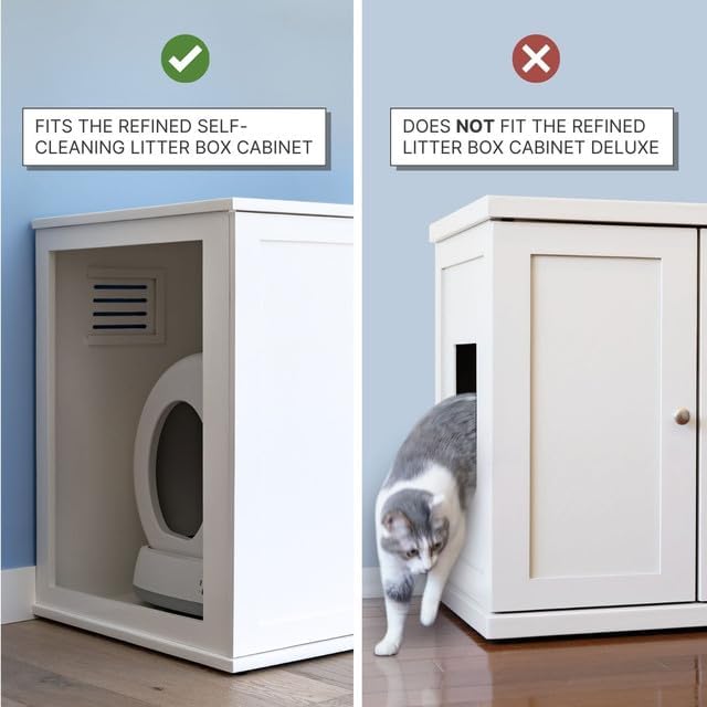 Refined Self Cleaning Litter Box Cabinet-Litter Catch Smoke - Image 2