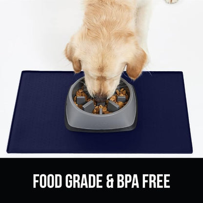 GORILLA GRIP 100% Waterproof Raised Edge BPA Free Silicone Pet Feeding Mat - Image 8